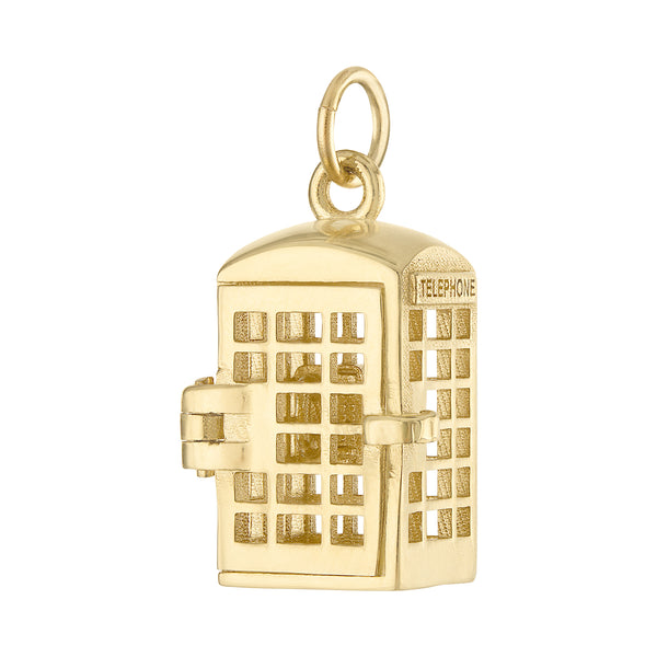 London Phone Booth 14K Gold Charm