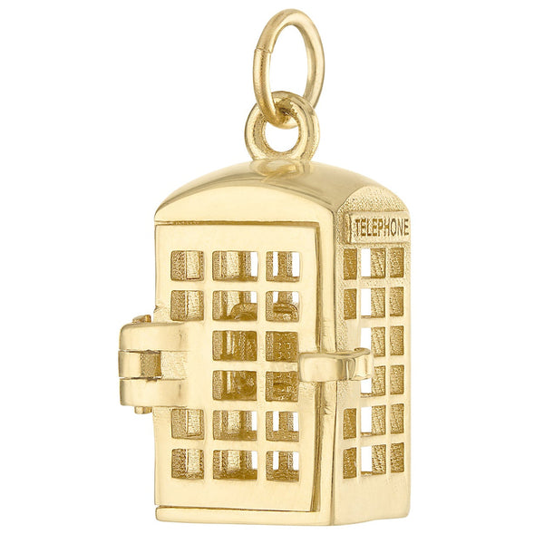 London Phone Booth 14K Gold Charm