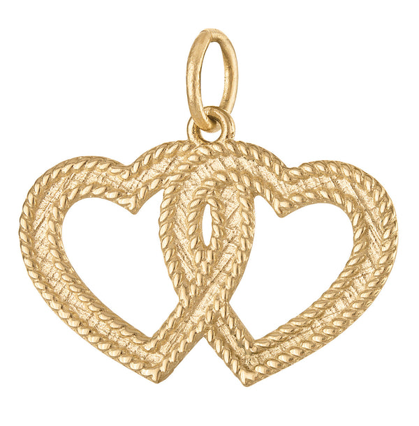 Intertwined Hearts 14K Gold Charm