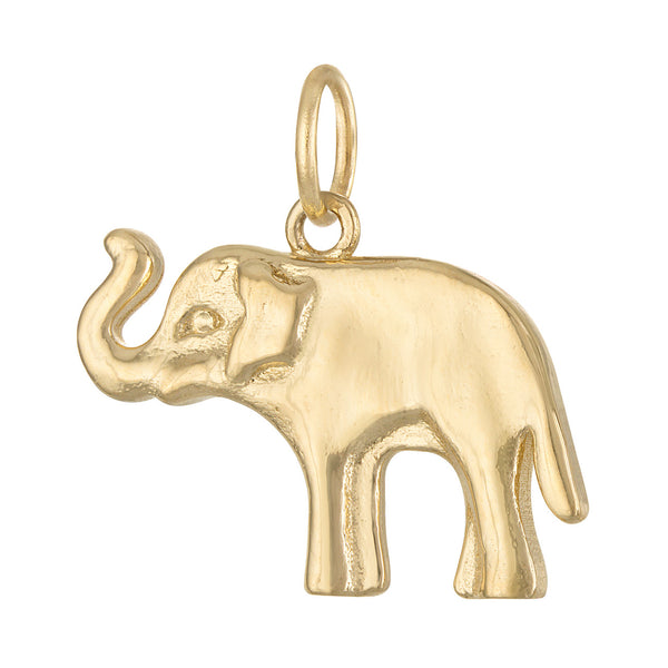 Engravable Elephant 14K Gold Charm