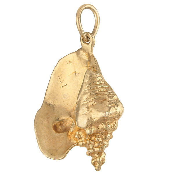 Vintage Conch Shell 14k Gold Charm