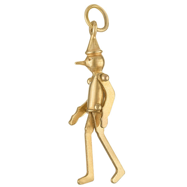 Vintage Movable Pinocchio 14k Gold Charm