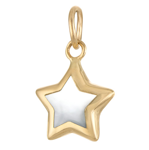 Star with Mother of Pearl 14K Gold Charm