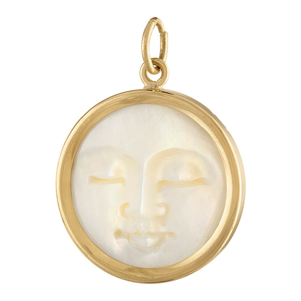 Mother of Pearl Moon 14K Gold Charm