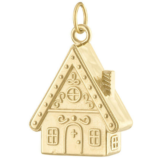Gingerbread House 14K Gold Charm