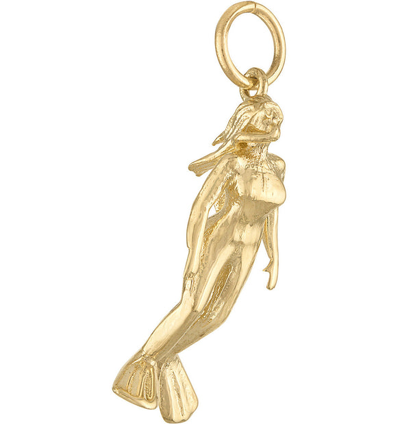 Scuba Diver 14K Gold Charm