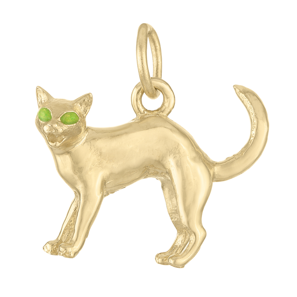 Spooky Cat 14K Gold Charm