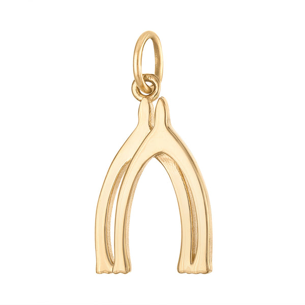 Double Wishbone 14K Gold Charm