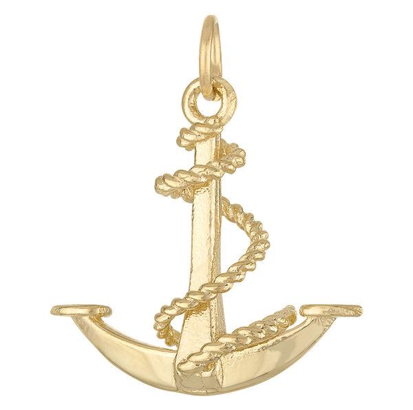 Anchor with Rope 14K Gold Charm