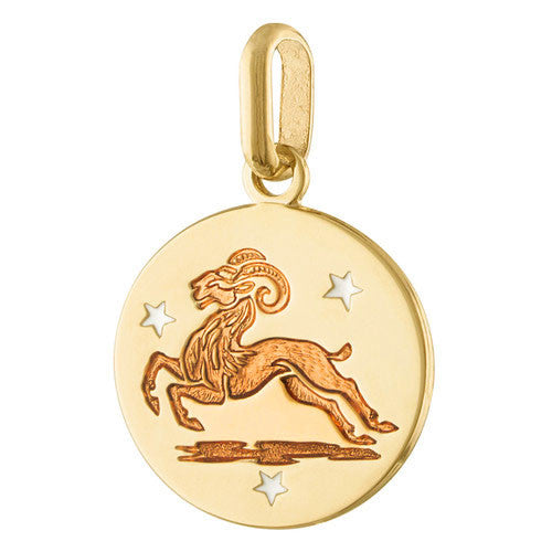 Aries Enamel Zodiac 14K Gold Charm