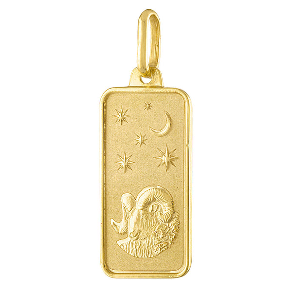 Aries Zodiac Tag 14K Gold Charm