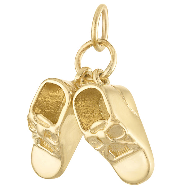 Engravable Baby Shoes 14K Gold Charm