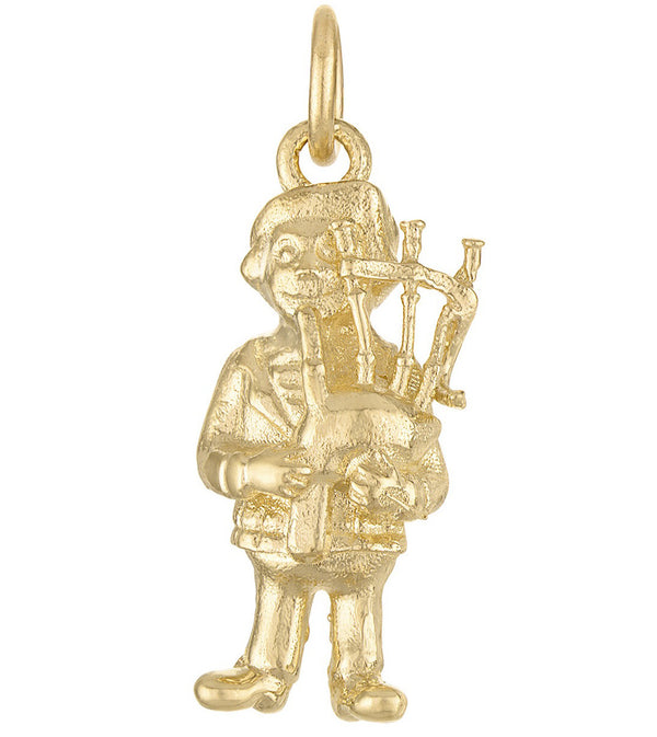 Scottish Bagpiper 14k Gold Charm
