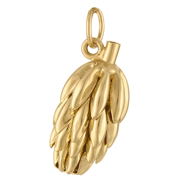 Vintage Bananas Bunch 14K Gold Charm