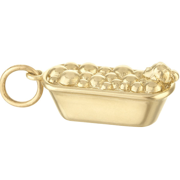 Girl in Bubble Bath 14K Gold Charm