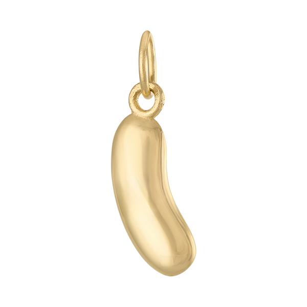 Lucky Bean Engravable 14k Gold Charm