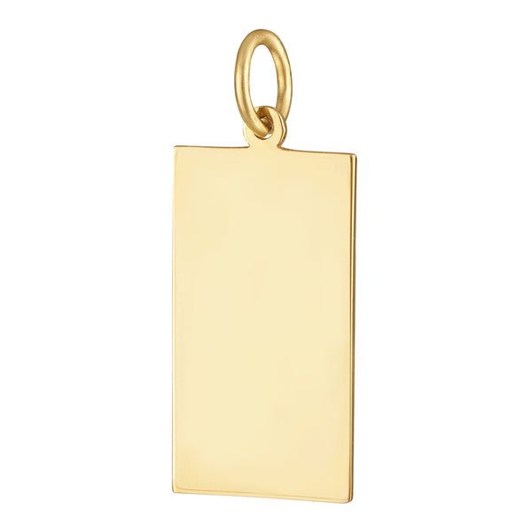 Engravable Tag 14K Gold Charm