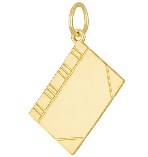 Engravable Book 14K Gold Charm