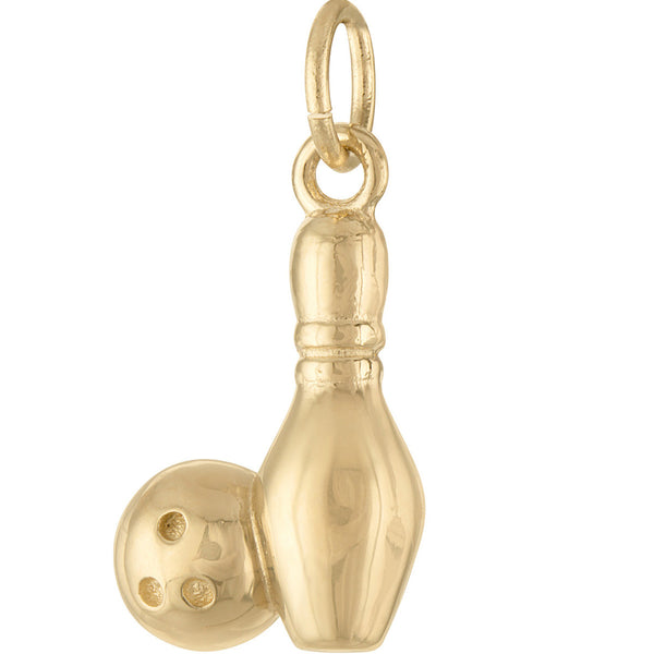 Bowling Pin 14k Gold Charm