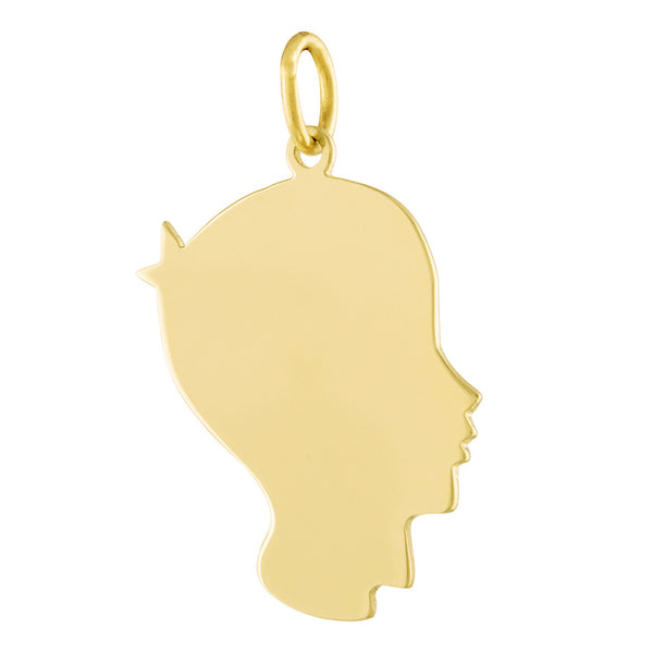 Engravable Silhouette Boy 14K Gold Charm