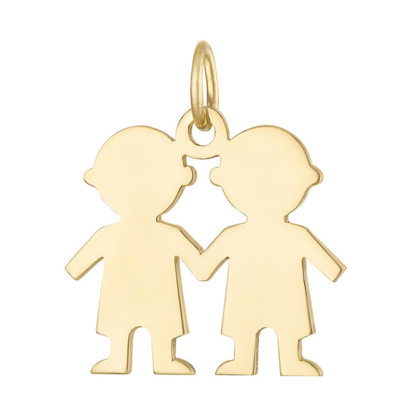 Twin Boys Engravable 14K Gold Charm
