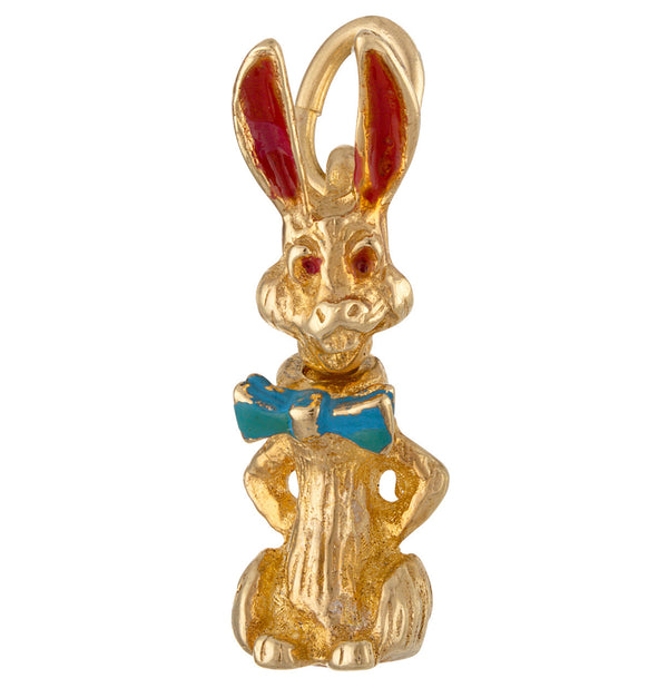 Vintage Funny Bunny 14k Gold Charm