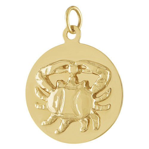 Cancer Engravable Zodiac 14k Gold Charm
