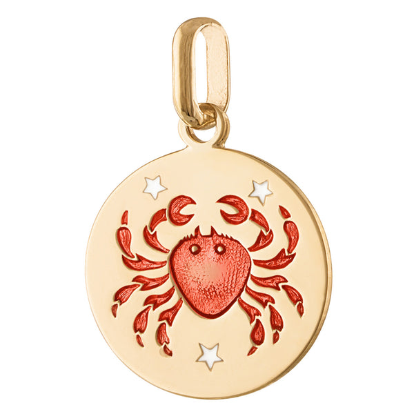 Cancer Enamel Zodiac 14K Gold Charm
