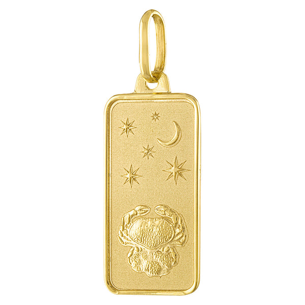 Cancer Zodiac Tag 14K Gold Charm