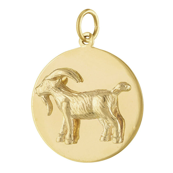 Capricorn Engravable Zodiac 14k Gold Charm