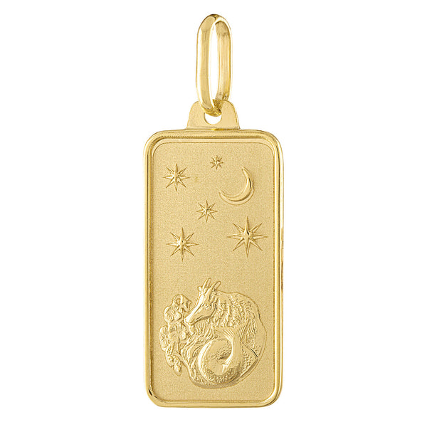 Capricorn Zodiac Tag 14K Gold Charm