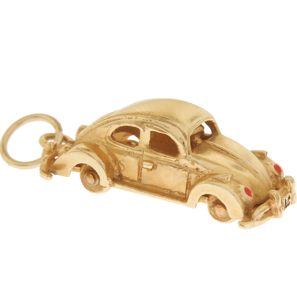 Vintage Beetle Car 14k Gold Charm