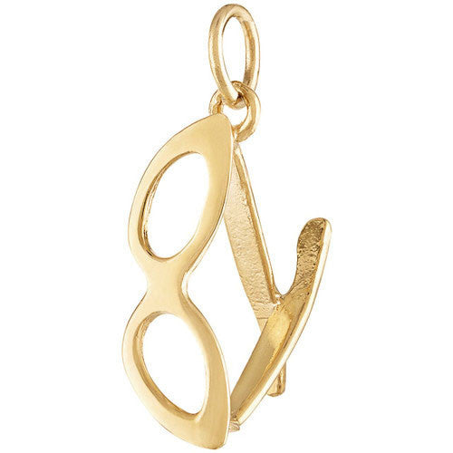 Cat Eye Glasses 14K Gold Charm