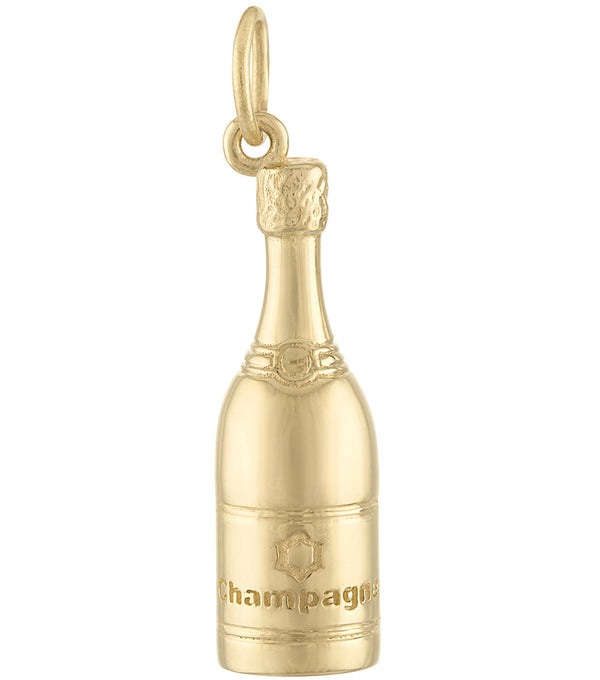 Champagne Bottle 14K Gold Charm