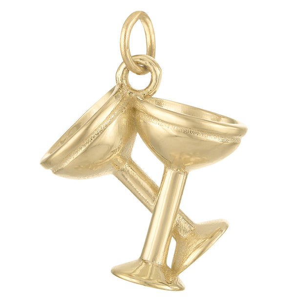 Champagne Toast 14K Gold Charm
