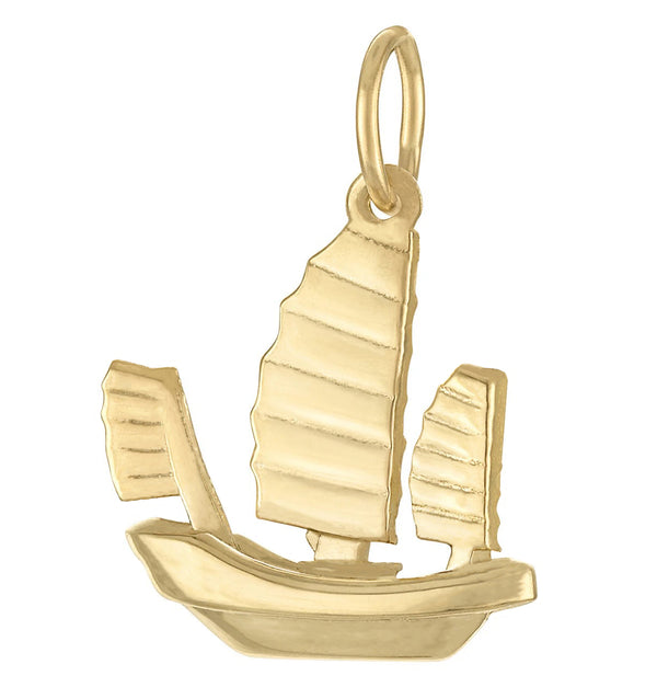 Chinese Junk 14K Gold Charm