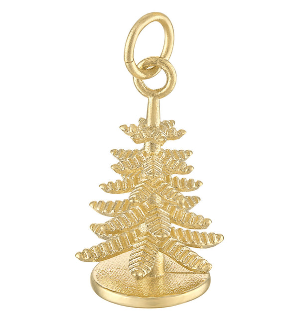 Christmas Tree Engravable 14k Gold Charm