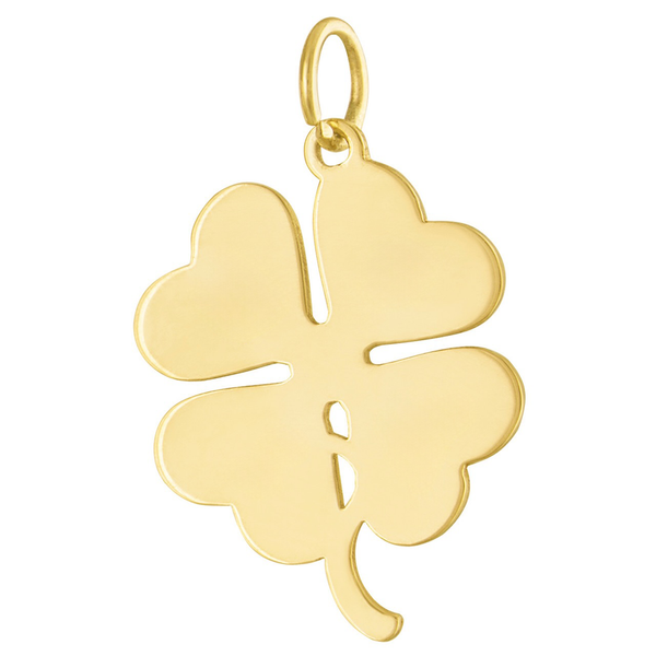 Four Leaf Clover Engravable 14K Gold Charm