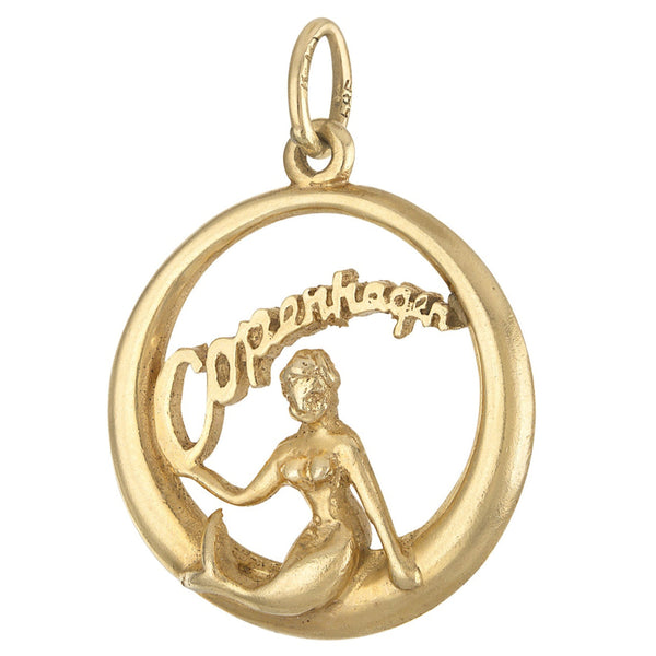 Vintage Copenhagen Little Mermaid 14k Gold Charm