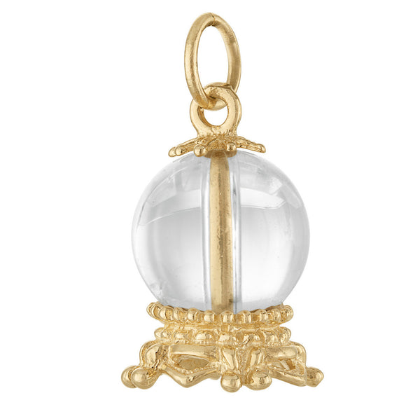 Crystal Ball 14k Gold Charm