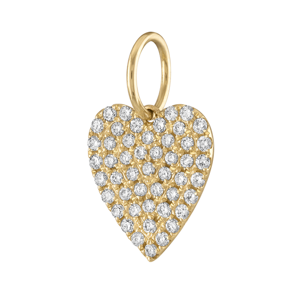 Classic Diamond Heart 14K Gold Charm