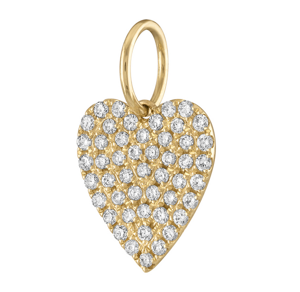 Classic Diamond Heart 14K Gold Charm