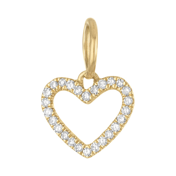 Diamond Heart Mini 14K Gold Charm
