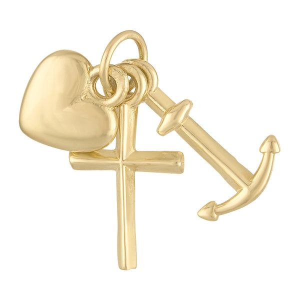 Faith, Hope & Charity 14K Gold Charm