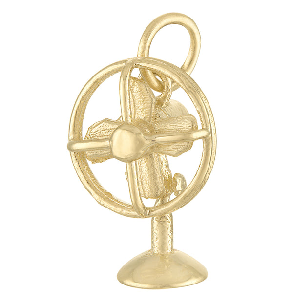 Fan 14K Gold Charm