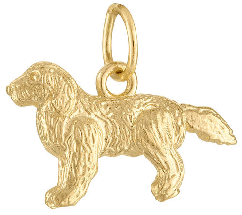 Golden Retriever 14K Gold Charm