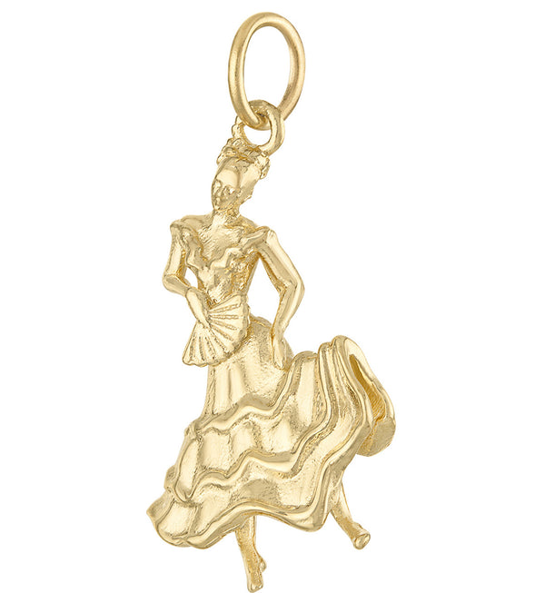 Flamenco Dancer 14K Gold Charm