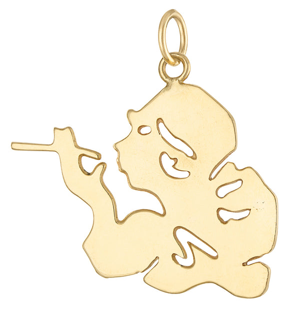 Vintage Art Deco Flapper 14K Gold Charm