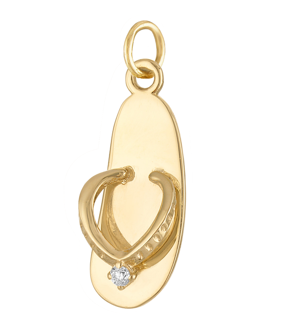 Flip Flop with Diamond 14K Gold Charm
