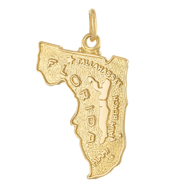 Vintage Map of Florida 14k Gold Charm